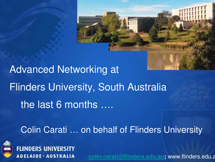 advanced networking at flinders university south