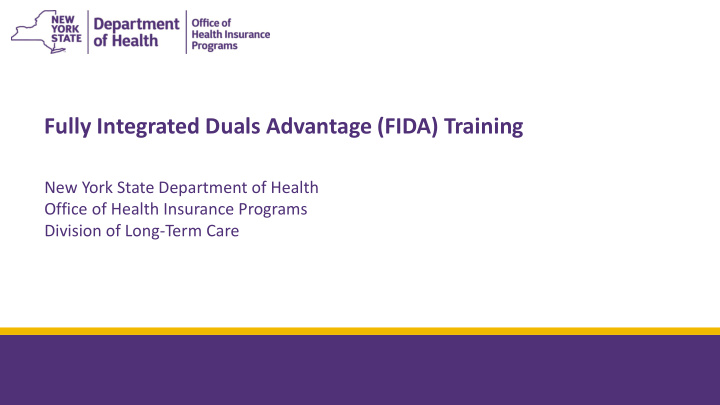 fully integrated duals advantage fida training