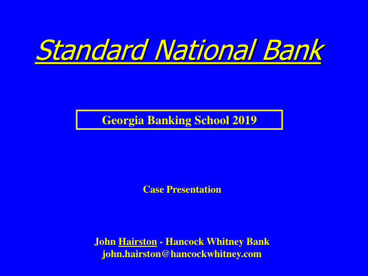 standard national bank