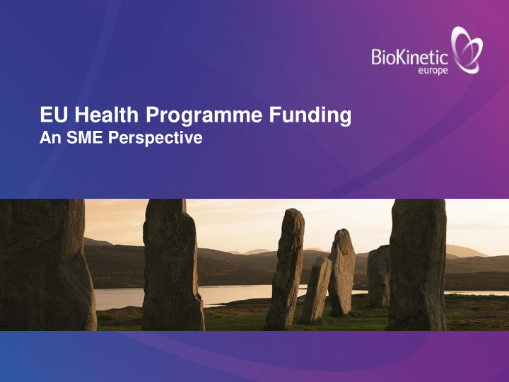 eu health programme funding an sme perspective summary of