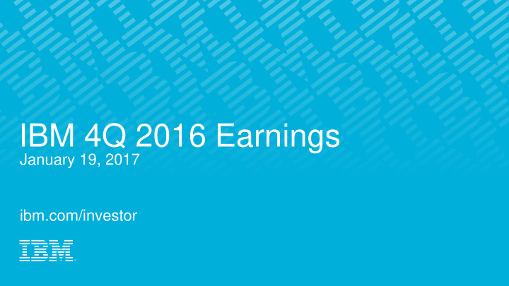 ibm 4q 2016 earnings