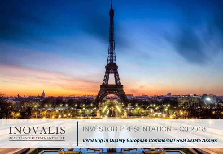 investor presentation q3 2018