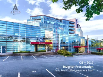 Q1  2017  Investor Presentation  Artis Real Estate Investment Trust  Forward Looking  Statements