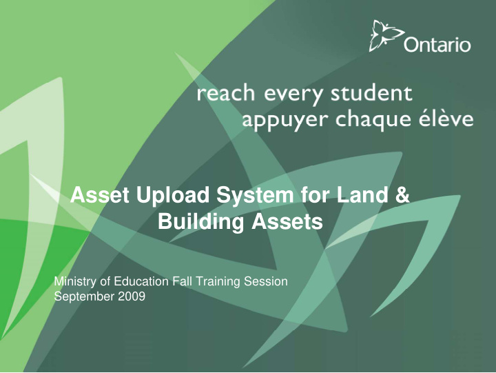 asset upload system for land amp building assets