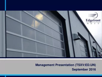 September 2016  Disclaimer  This presentation is confidential and is being supplied to you solely