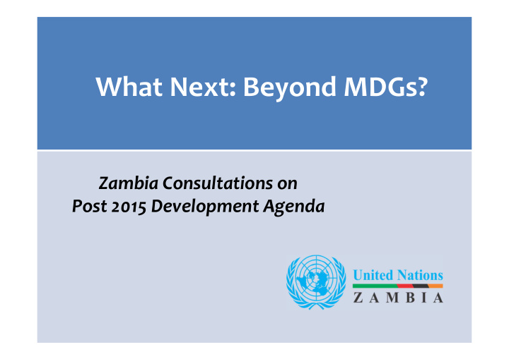 what next beyond mdgs