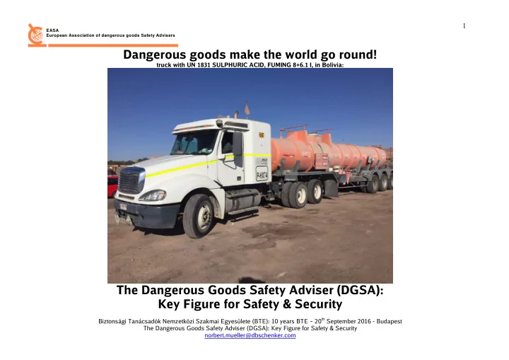 dangerous goods make the world go round