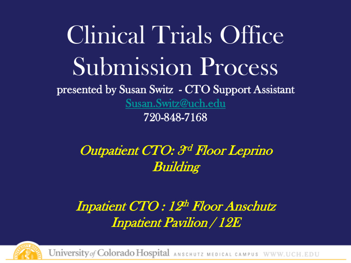clinical trials office submission process