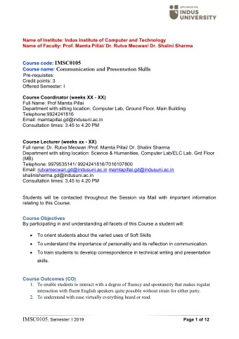 IMSC0105 , Semester: I 2019  Page 3 of 12  Blooms Taxonomy and Knowledge retention (For reference)