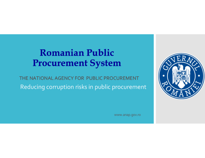 romanian public romanian public procurement system