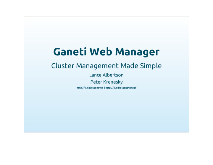 ganeti web manager