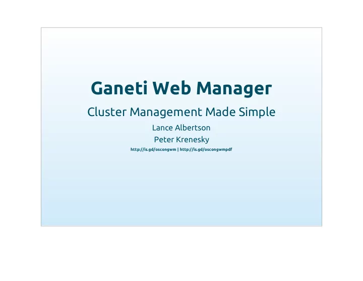 ganeti web manager