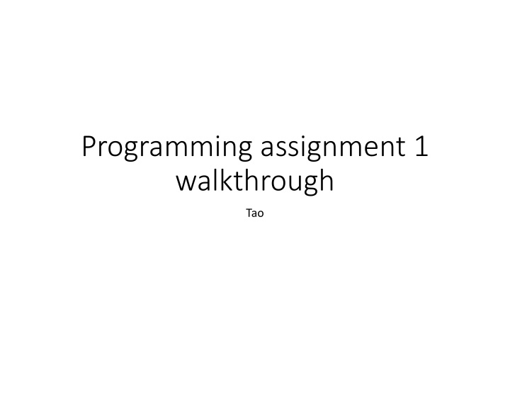 programming assignment 1 walkthrough