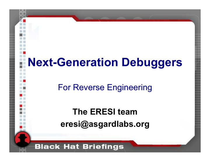 next generation debuggers
