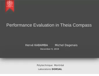 Performance Evaluation in Theia Compass  Herv KABAMBA        Michel Dagenais  December 9, 2019