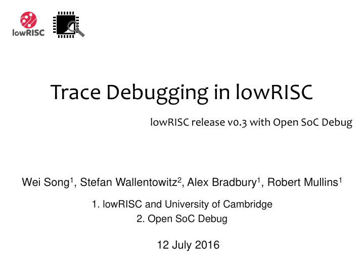 trace debugging in lowrisc