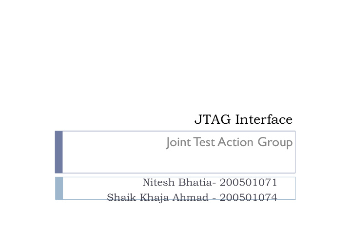jtag interface joint test action group