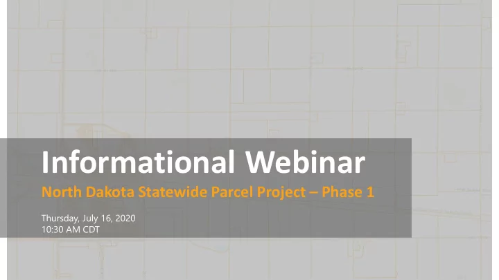 informational webinar
