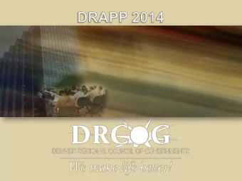 Update on the DRAPP 2014 Spring Flights  DRAPP 2014 Schedule  Paperwork Reminders: LOIs,