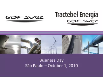 Business Day  So Paulo  October 1, 2010  Disclaimer  The information contained herein has been