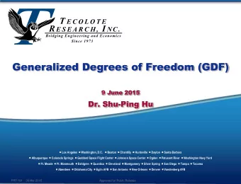 Generalized Degrees of Freedom (GDF)  9 June 2015  Dr. Shu-Ping Hu  Los Angeles  Washington,