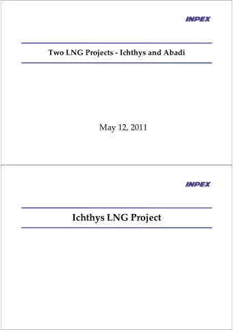 Ichthys LNG Project Ichthys Project Location  Abadi WA  285  P Ichthys Field WA  285