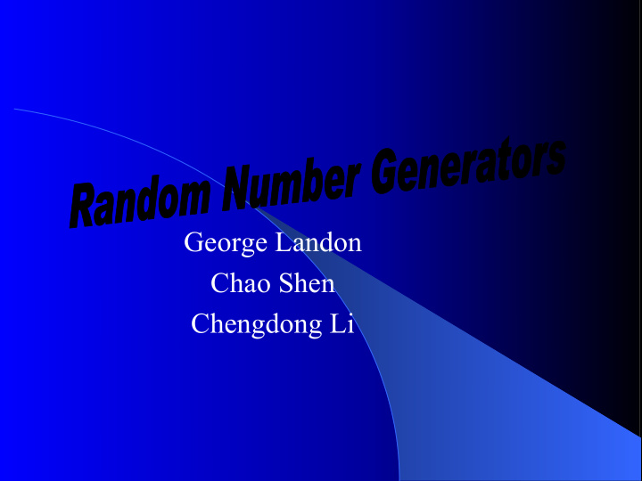 george landon chao shen chengdong li an introduction