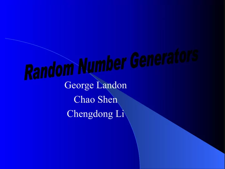 george landon chao shen chengdong li an introduction