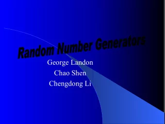 George Landon  Chao Shen  Chengdong Li  An Introduction  George Landon  Anyone who considers