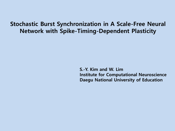 stochastic burst synchronization in a scale free neural