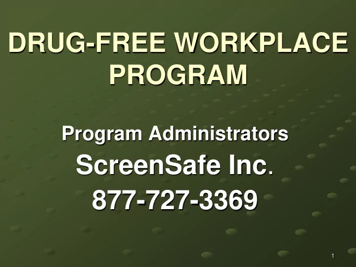 drug free workplace program