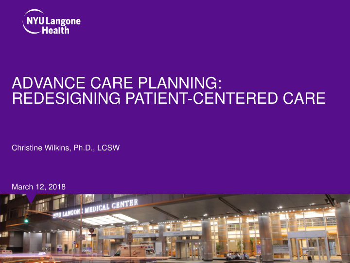 redesigning patient centered care