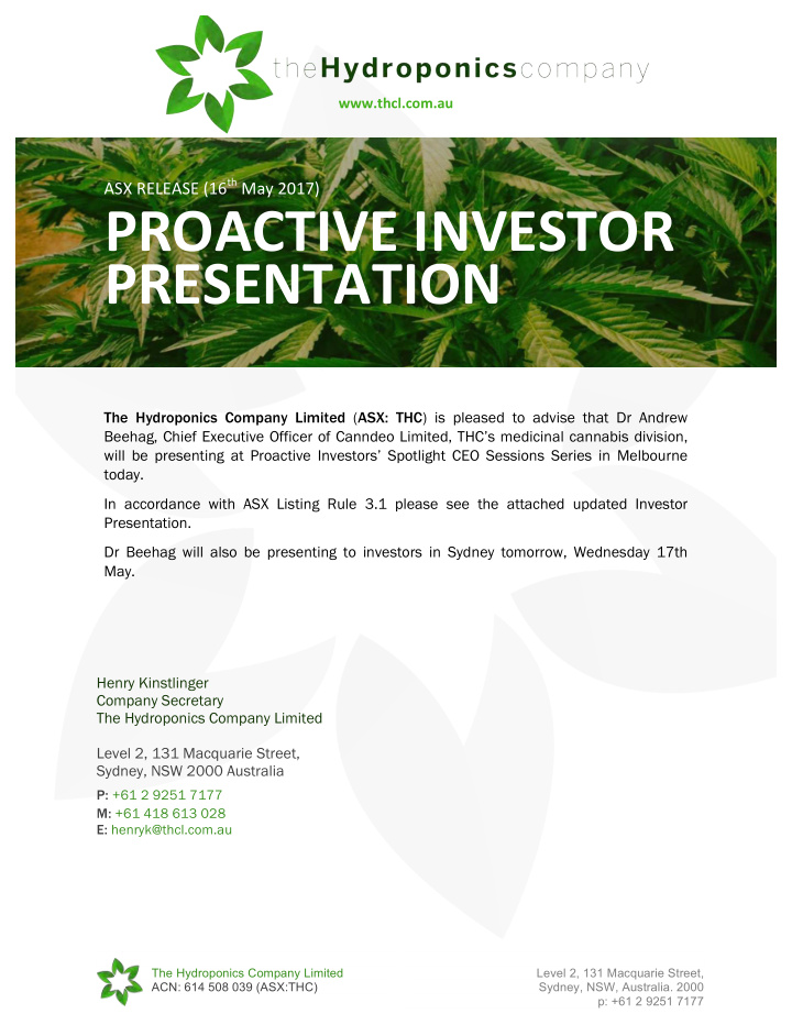 proactive investor presentation