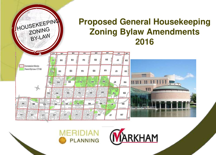 proposed general housekeeping zoning bylaw amendments