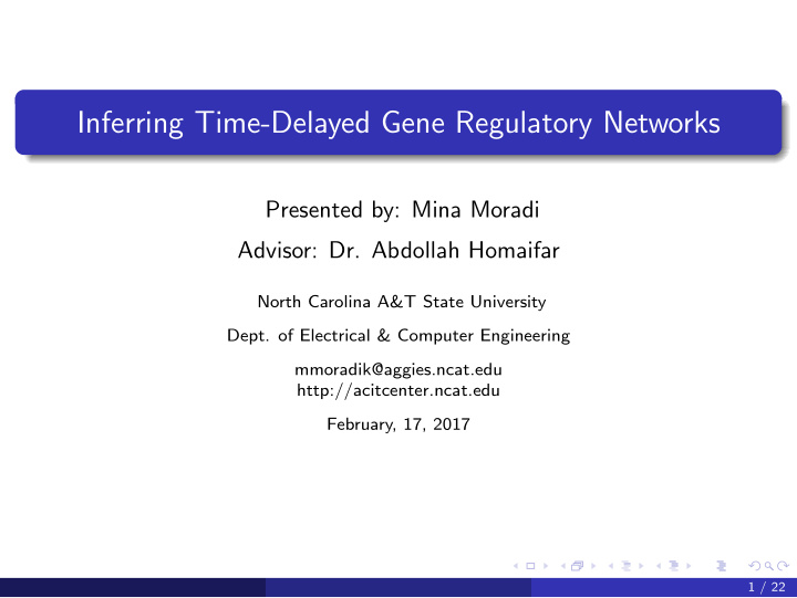 inferring time delayed gene regulatory networks