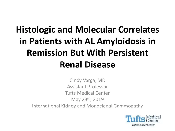 histologic and molecular correlates