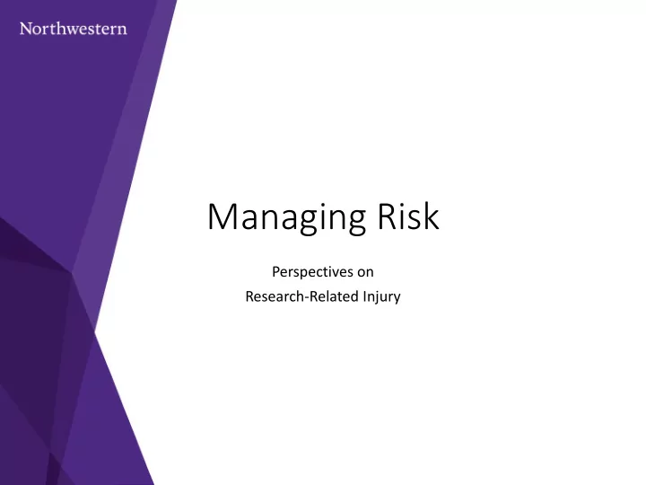 managing risk