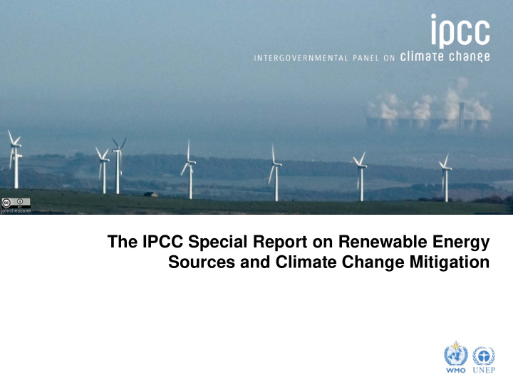 the ipcc special report on renewable energy sources and