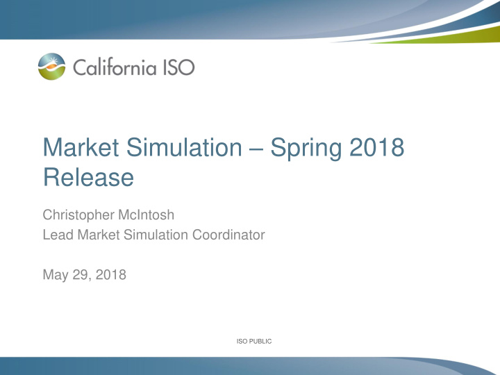 market simulation spring 2018 release