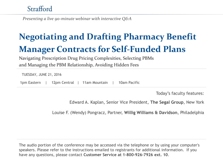 negotiating and drafting pharmacy benefit manager