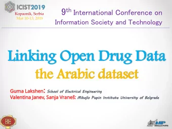 Linking Open Drug Data  the Arabic dataset en : Sch  Gum  uma Laksh  akshen  School of  of Ele