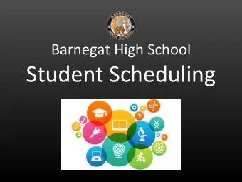 Student Scheduling  Program of Studies  List of all courses, sorted by department  Includes