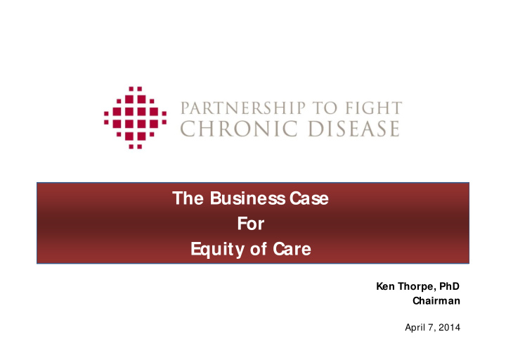 the business case for equity of care