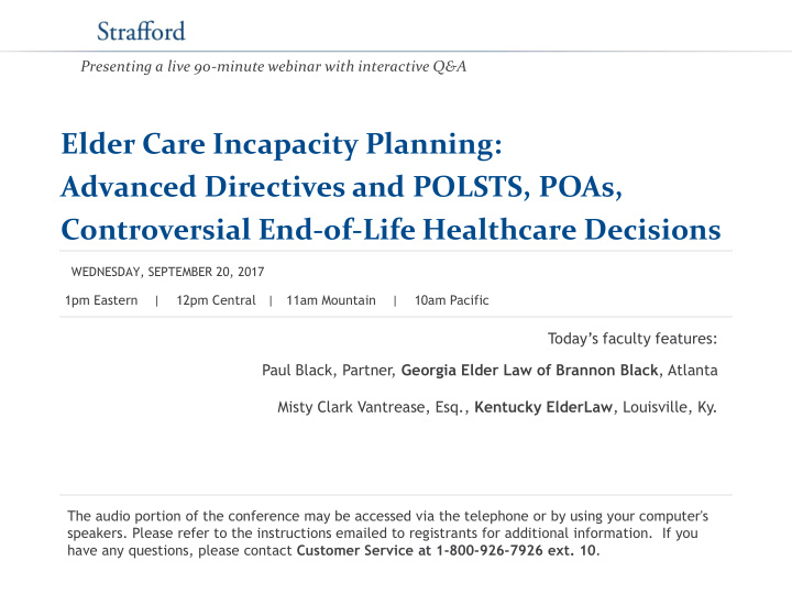 elder care incapacity planning advanced directives and