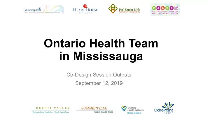 ontario health team in mississauga