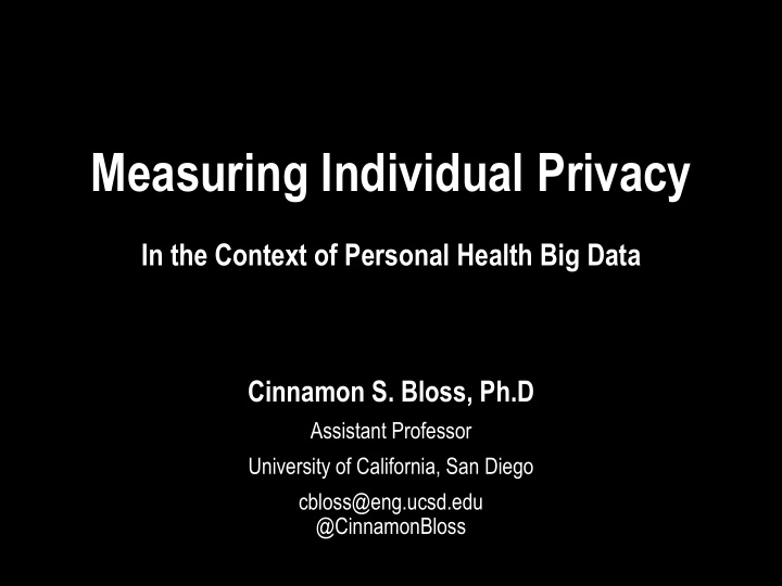 measuring individual privacy