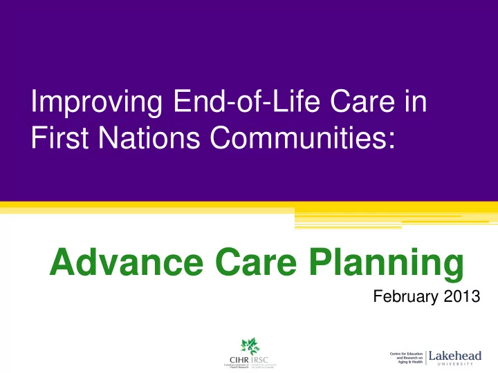 advance care planning