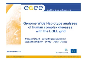 Genome Wide Haplotype analyses  Genome Wide Haplotype analyses  of human complex diseases  with the