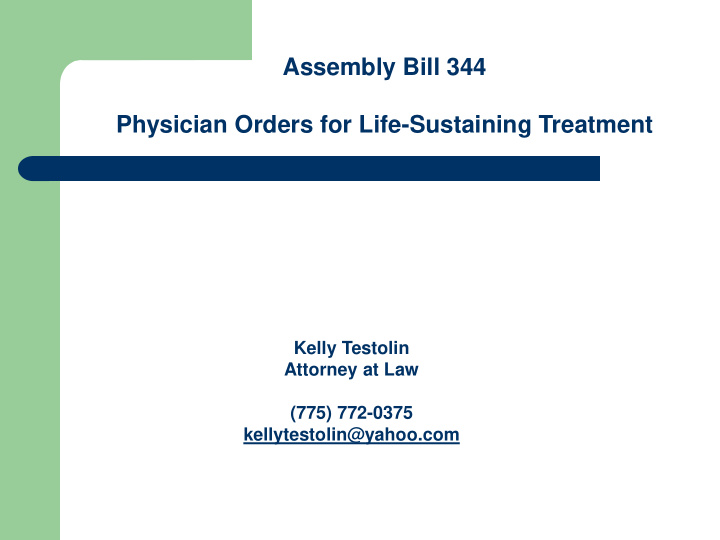assembly bill 344 physician orders for life sustaining