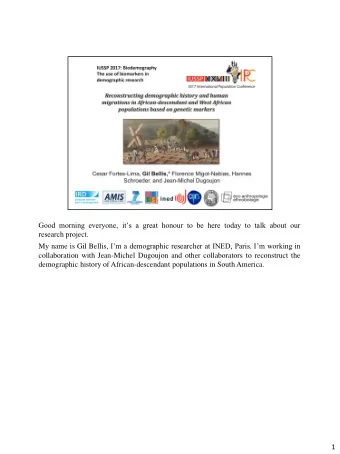 Good morning everyone, its a great honour to be here today to talk about our research project.